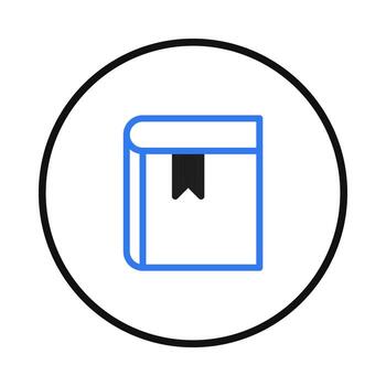 digital azul educación libro icono dentro un sencillo circulo marco para estudiando y personal crecimiento para vector