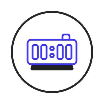 Digital clock displays zero time within a circular frame perfect illustration for presentations or vector