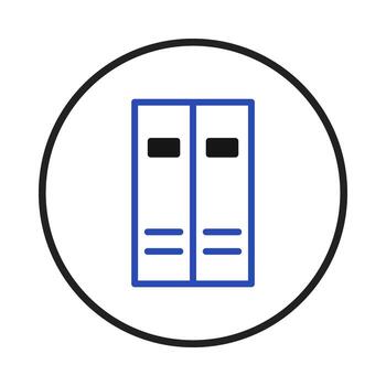 Digital file cabinet icon inside circle symbolizing organizational structures for document vector