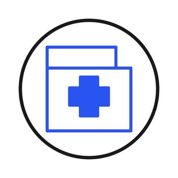 Digital health record icon representing modern healthcare management within electronic systems and vector