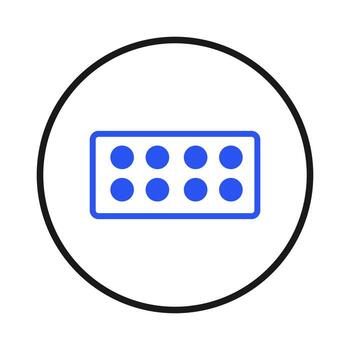 Eight Dots Within Enclosure Symbol Representing Concepts Like Connection System Design or Basic vector