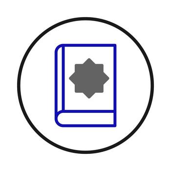 Elegant depiction of a religious scripture icon within a circular border symbolizes faith and vector