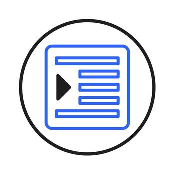 Illustration of media player button with playlist inside a circle a simple design to add to website vector