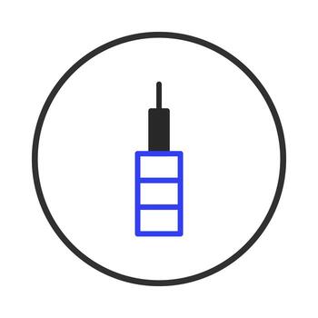 Isolated communication jack icon signifying connection and information transfer within a circular vector