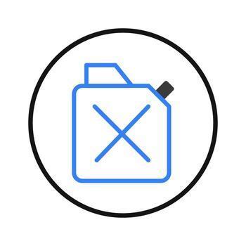 Isolated fuel container symbol inside circle offering simple easy to understand visual vector
