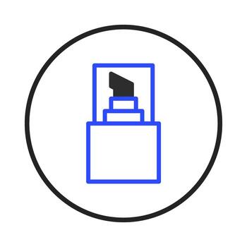 Marker pen in a circular frame symbolizes creativity and learning tools with geometric design vector