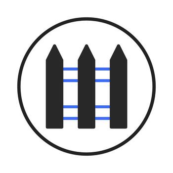 Minimalist fence illustration featuring symmetrical design within a circular frame creating a vector