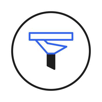 Minimalist filter icon graphic presentation representing data analysis and information processing vector