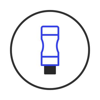 Minimalist representation of a usb device encased within a circular frame for clean design vector