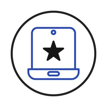 Mobile star rating display showcasing quality service evaluation within digital sphere vector