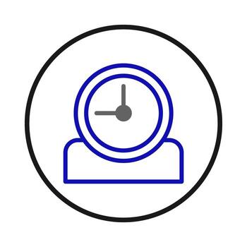Modern clock representation in circular frame symbolizes time management schedule and timely vector