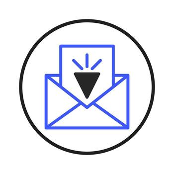 nuevo mensaje concepto de comunicación con un azul sobre contiene un oscuro diamante dentro un vector