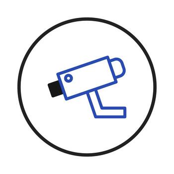 Security system surveillance camera icon illustration representing safety and monitoring of vector