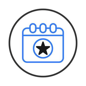 Simple appointment scheduling icon design to mark events and reminders with a star date vector