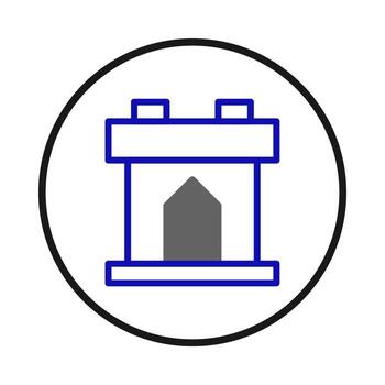 Simple castle tower within a circle outline design a symbol of architecture fantasy structure with vector