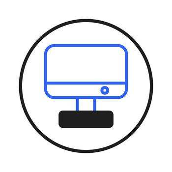 Simple computer icon illustration symbolizing technology modern communication learning information vector