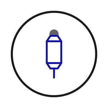 Simple depiction of futuristic probe inside circle representing exploration of the unknown and vector