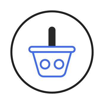 Simple shopping basket icon with blue outline suitable for e commerce interfaces and web design vector