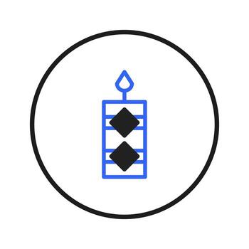 Stylized candle icon within a circular frame offering a simplistic representation for designers vector