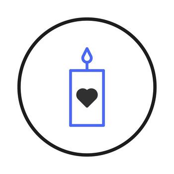 Stylized graphic representation of a candle conveying tranquility and inner reflection within a vector