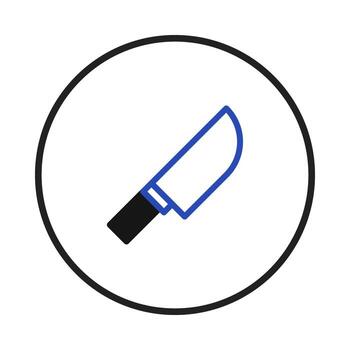 Stylized icon representing a kitchen knife emphasizing sharpness and cutting edge for culinary vector
