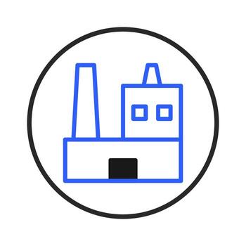 Stylized industry icon showcasing environmental impact and technological progress within an vector