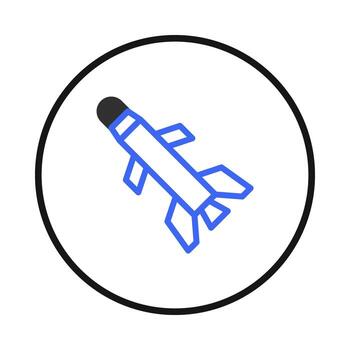 Stylized rocket illustration conveying technological progress innovation and aspirations for space vector