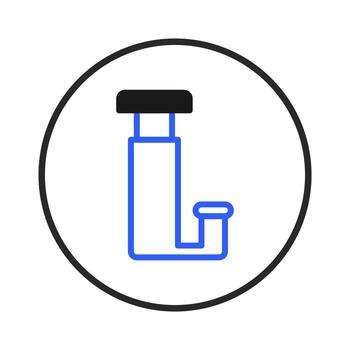 estilizado símbolo exhibiendo un sencillo azul en forma de l contorno con un negro elemento dentro un vector