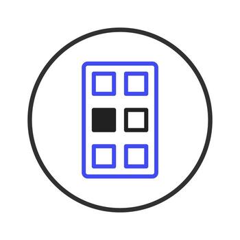 el azul resumido panel con cuadrado aberturas sugiere selectivo acceso o modular diseño concepto vector