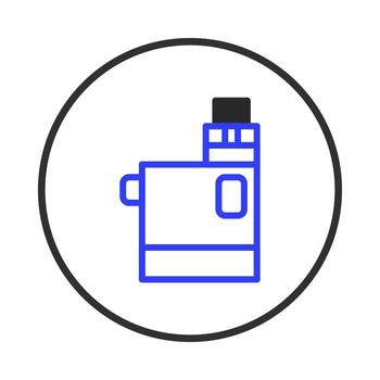 illustration of a modern vaping device showcasing its design and a circle for focus with a vector