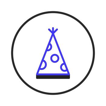 Whimsical stylized teepee illustration within a circle a minimal design with unique color accents vector