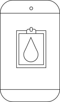 Smartphone with an app featuring a teardrop symbol vector