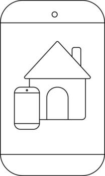 un teléfono inteligente muestra un imagen de un casa conectado a otro menor teléfono vector