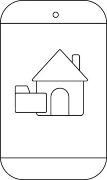 resumido teléfono inteligente con un hogar icono y carpeta icono desplegado en el pantalla vector