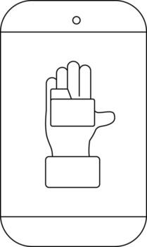 resumido mano participación rectangular objeto en teléfono pantalla vector