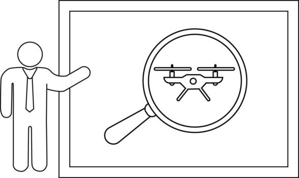 un presentación muestra un zumbido debajo un aumentador vaso siguiente a un persona vector