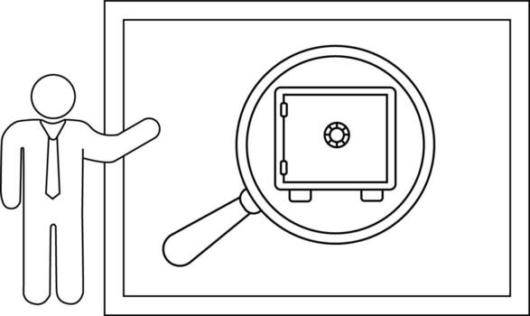 palo figura regalos un seguro magnificado dentro un marco señalando hacia el Derecha vector