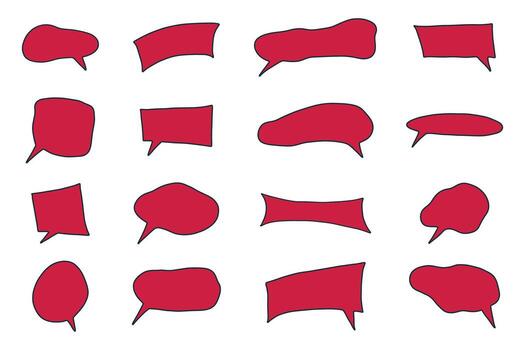 texto garabatear hablar conjunto de mano dibujado habla burbuja blanco vacío mensaje caja caja de texto marco para pancartas, precio etiquetas, pegatinas, diseño vector
