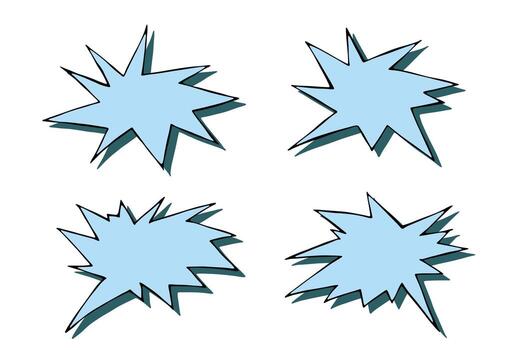 Set of hand drawn speech bubble Blank empty message box Textbox frame for banners, price tags, stickers, design text doodle cloud vector