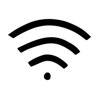 Hand drawn free wifi spot zone sign Public wi-fi area sign Wireless internet clipart in doodle style Single element for print, web, design, decor 3G, 4G, 5G, 6G, IoT wifi computer vector