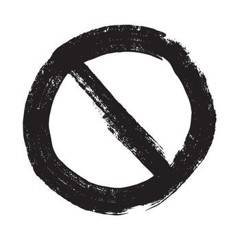 pencil Hand drawn prohibition sign No entry symbol Black circle with cross line clipart in doodle style Ban Restriction Forbidden stop Single element for print, web, design vector
