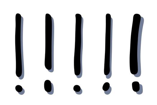 Set of hand drawn exclamation mark clipart Single element for design warning icon vector