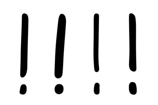 Set of hand drawn exclamation mark clipart Single element for design warning collection vector