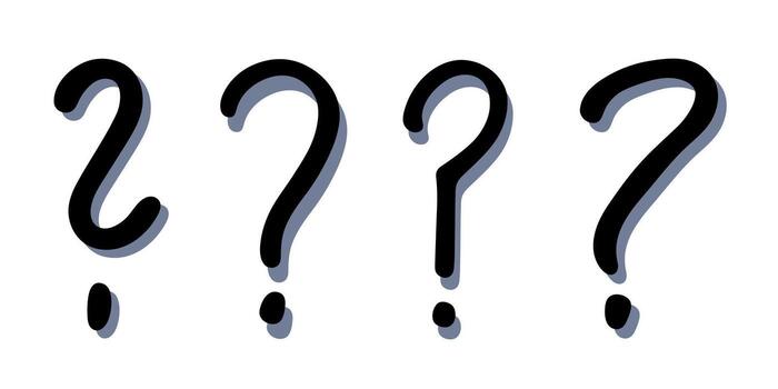 Set of hand drawn question mark clipart Single element for design vector