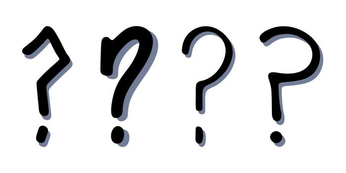 Set of hand drawn question mark clipart Single element for design warning collection vector