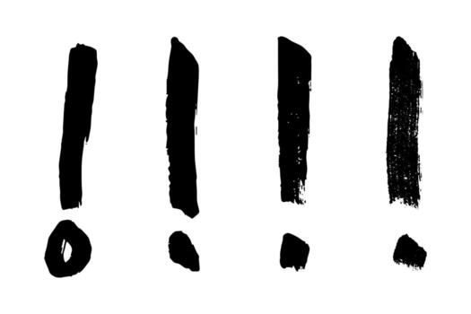 warning sign Set of hand drawn exclamation mark clipart Single element for design vector