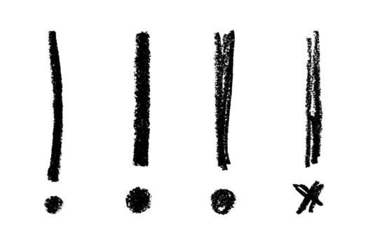Set of hand drawn exclamation mark clipart Single element for design warning business vector