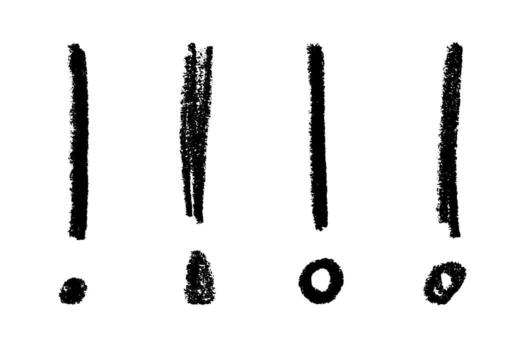 warning business Set of hand drawn exclamation mark clipart Single element for design vector