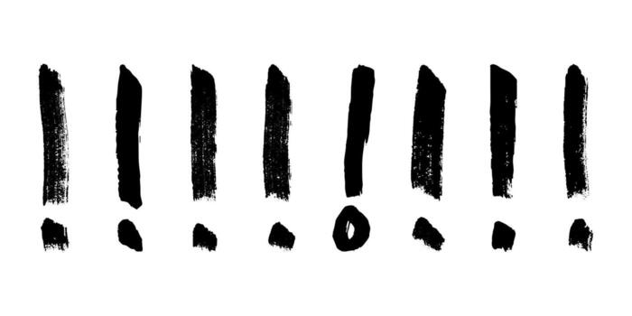 warning precautions Set of hand drawn exclamation mark clipart Single element for design vector