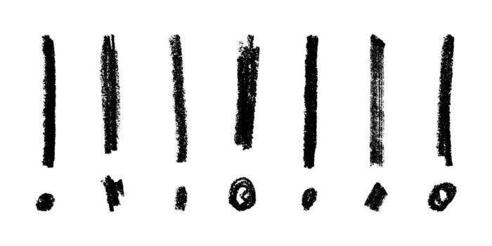 Set of hand drawn exclamation mark clipart Single element for design warning message vector